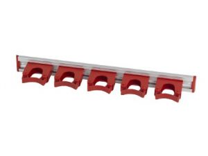 515mm  ALUM RAIL + 5 HOLD1 HANGERS - RED ENDS